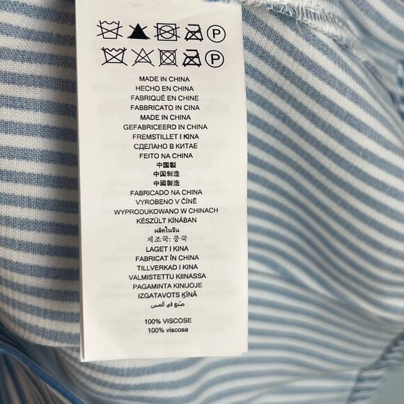 MICHAEL Michael Kors Blueberry Pinstripe Logo Gold Belted Minidress Size S NWT - Picture 9 of 12